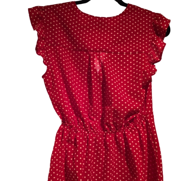 Monteau Faux Wrap Peplum Top. Red w/White polka dots Excellent Condition Size XL - Picture 2 of 6